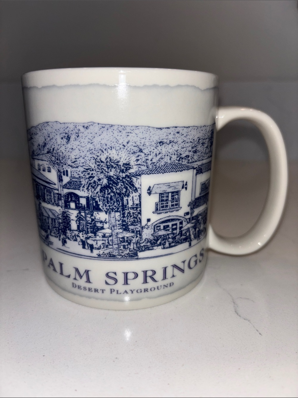 Starbucks Palm Springs White and Blue Ceramic Souvenir Mug